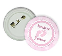 Spilla rotonda Impronte rosa