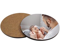 Stampa sottobicchiere tondo in legno