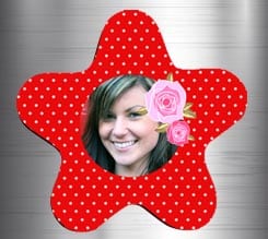 Calamita magnetica stella Sfondo rosso