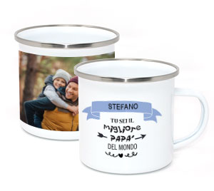Tazza in Metallo Smaltato Miglior Papà