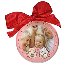 pallina di Natale personalizzata con foto e grafica per nonni