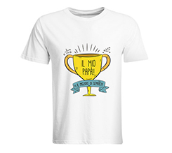 Maglietta personalizzata per la festa del papà con grafica coppa