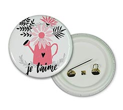 Spilla rotonda Je t'aime