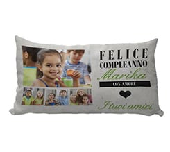 Foto su cuscino carezza Felice compleanno