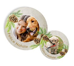 Orologio in legno rotondo Pine cone