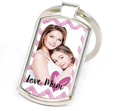 Portachiavi in Metallo Rettangolare Mum zig zag