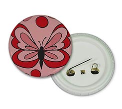 Spilla rotonda Farfalla rossa