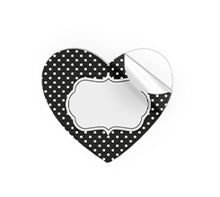 Stickers a forma di cuore personalizzati