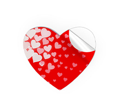 Adesivi cuore piccoli con grafica di san valentino