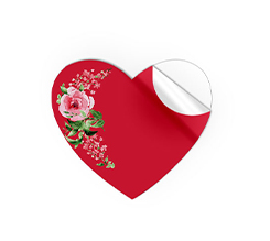 stickers a forma di cuore con grafica