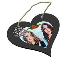 Targa per Porta a Cuore in Legno Merry Christmas