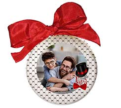 Palla di natale trasparente miglior papa baffetti