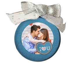 Palla di natale trasparente i love you jeans