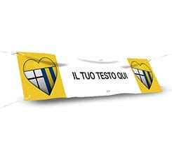 Striscione 150x30 Cuore giallo blu