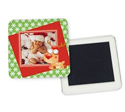 Magnete quadrato da frigo Renna natalizia