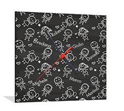 Orologio Quadrato in Legno Texture bimbi