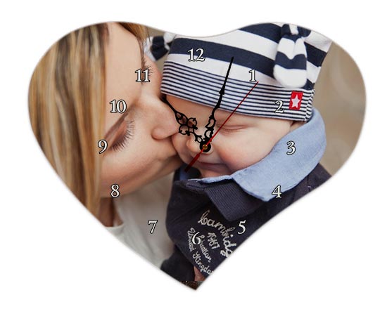 Crea Orologio Cuore Vetro 24x20 cm