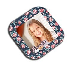 Sottobicchiere in legno quadrato Rose texture