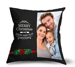 Merry Christmas Vischio su Cuscino in Pile