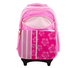 zainetto trolley per la scuola personalizzato con grafica con fiori rosa