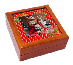 Portagioie in legno Bacche natalizie