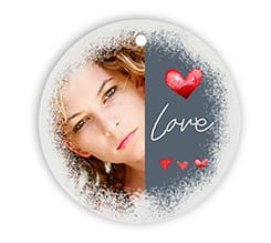 Decorazioni natalizie ceramica tonda Grey love