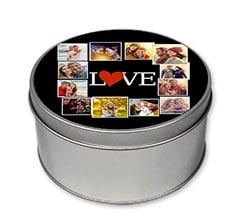 Scatola di latta tonda Lovely collage