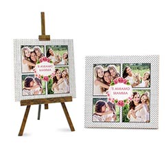 Mattonella Pois neri con rose