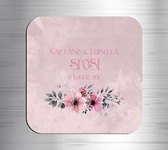 Calamita quadrata in masonite Deco fiori