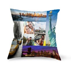 Cuscino in Tessuto Scamosciato Collage 8 riquadri