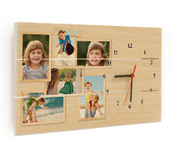 Orologio su listelli in Legno Love Collage