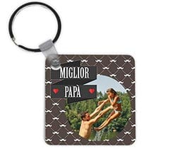 Portachiavi quadrato in legno Miglior papà