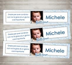 Segnalibro Cornice celeste battesimo