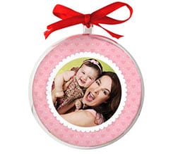 Palla Natale tonda Cornice di cuori