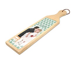 Tagliere rettangolare in legno Elefantini verdi