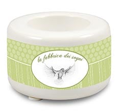 Portacandela in ceramica Pois verdi