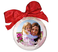 Pallina di Natale personalizzata con foto e grafica per la mamma