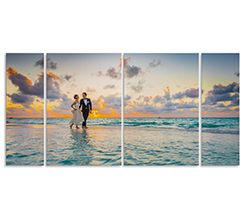 Tela in 4 pannelli con foto di sposi