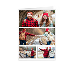 Biglietto auguri a 2 ante personalizzato con grafica collage 4 riquadri