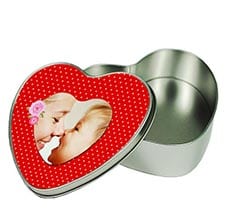 Scatola di Latta Cuore Rosso Pois