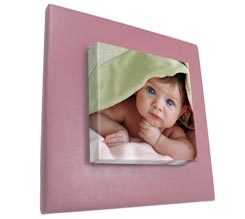 Tela con cornice in ecopelle rosa