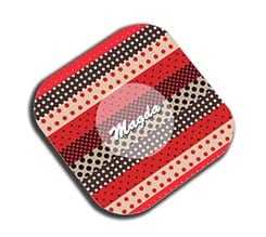 Sottobicchiere in legno quadrato Pois colorati