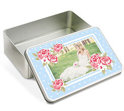 Scatola di latta rettangolare Rose rosse