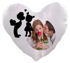 Cuscino cuore in Raso Lui e lei