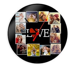 Orologio tondo in vetro Lovely collage