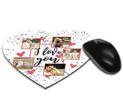 Tappetino mouse cuore I love you collage