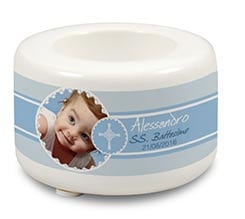 Portacandela in ceramica Baptism Him