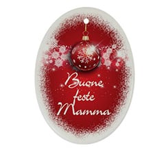 Decorazioni Natalizie ceramica ovale Buone feste