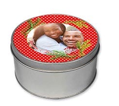 Scatola di latta tonda Bacche natalizie