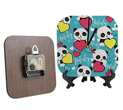 Orologio in legno smussato Panda